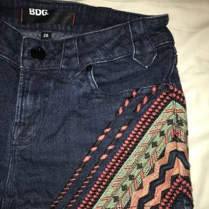 Urban Outfitters BDG Denim Embroidered Shorts